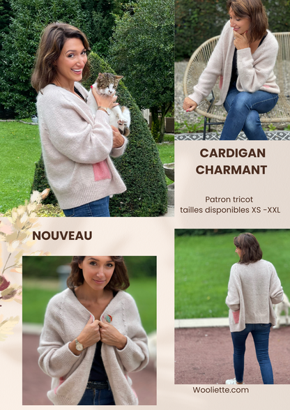 Cardigan Charmant Patron tricot PDF Français