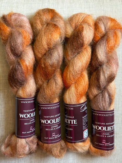 Laine artisanale Doucette Kid Mohair & Soie Happy Colours Golden Romance