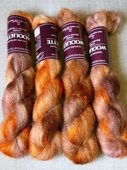 Laine artisanale Doucette Kid Mohair & Soie Happy Colours Golden Romance