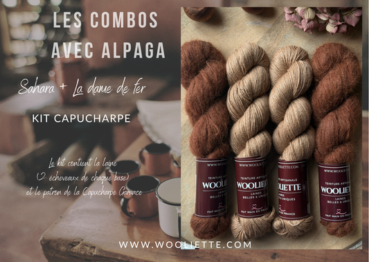 Kit laine et patron Capucharpe Garance base Alpaga