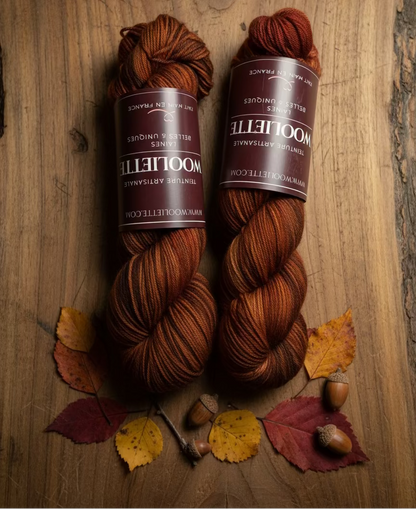 Laine Wooliette coloris Golden Fall, base Cybele mérinos et nylon, laine à chaussettes