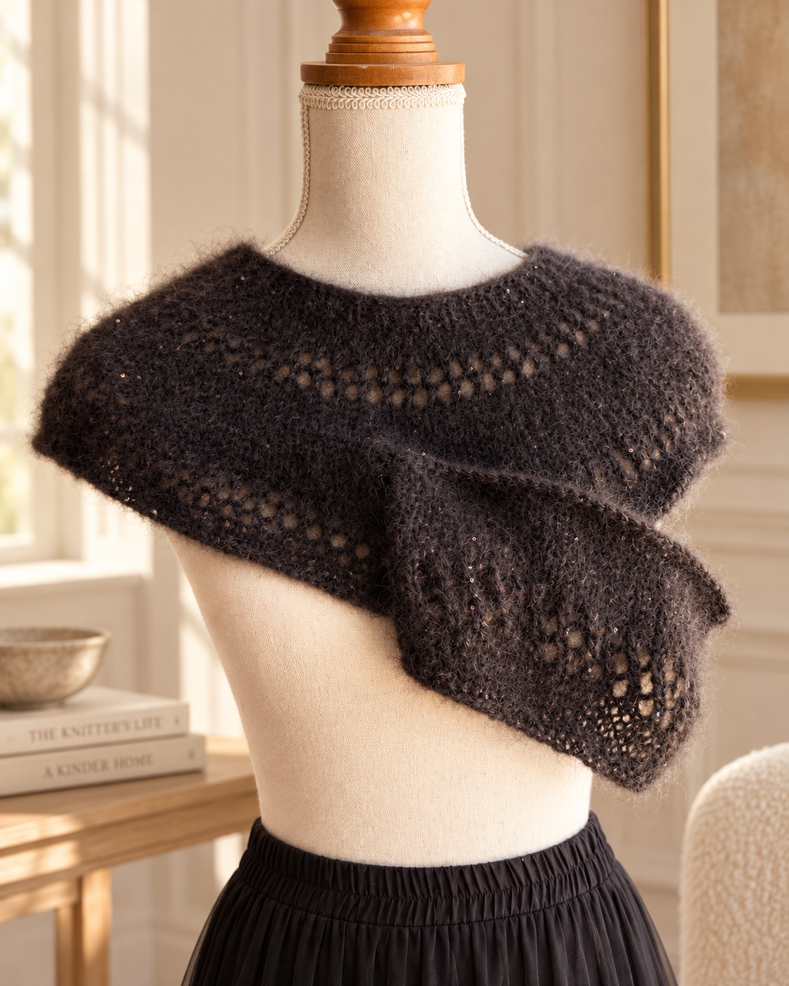 Mohair et soie avec sequins base AURA - test Solstice