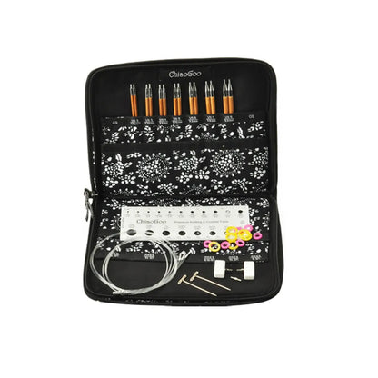 ChiaoGoo SPIN set complet d'aiguilles circulaires interchangeables en bambou 13 cm