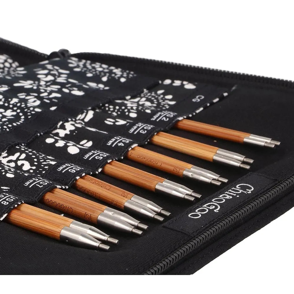ChiaoGoo SPIN set complet d'aiguilles circulaires interchangeables en bambou 13 cm