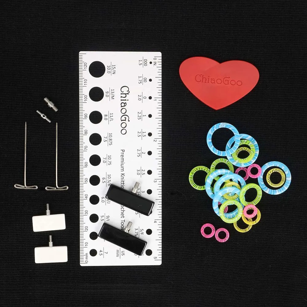 ChiaoGoo SPIN set complet d'aiguilles circulaires interchangeables en bambou 13 cm