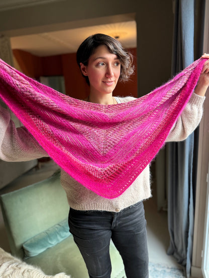 patron tricot chale ornella avec laines wooliette