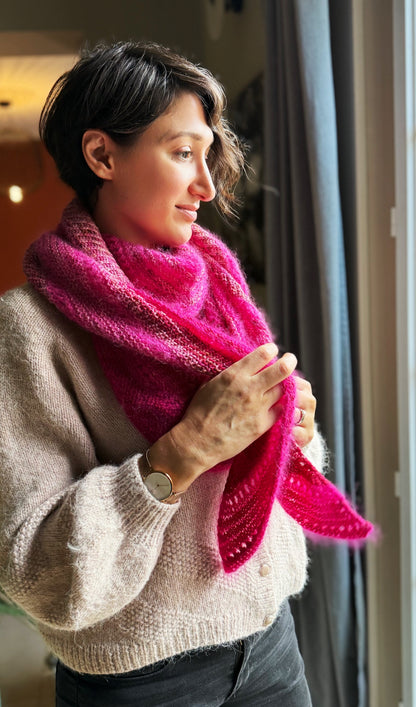 patron tricot chale ornella avec laines wooliette