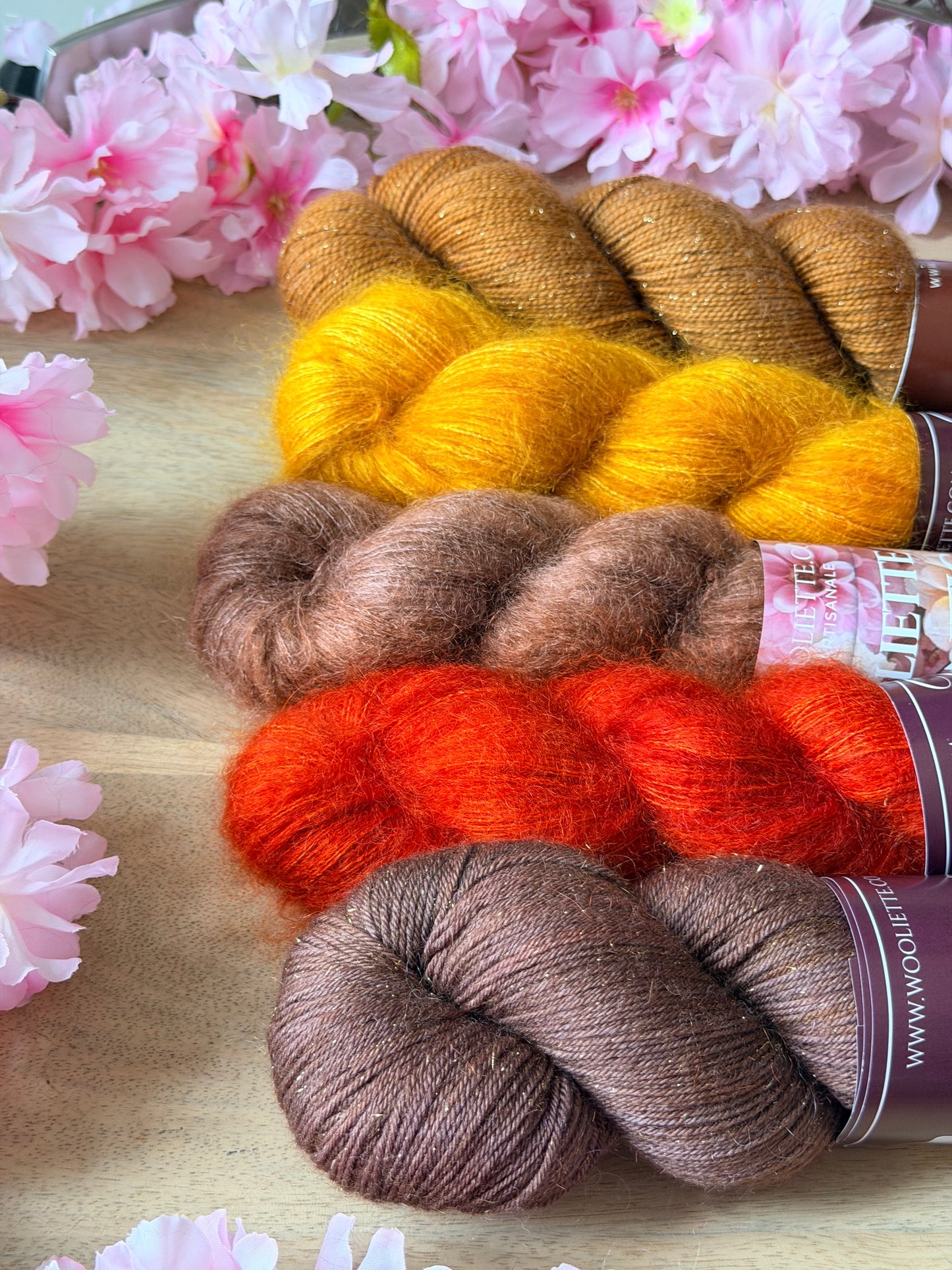 Écheveaux laine Wooliette combo Drift palette automnale pour châle Stephen West