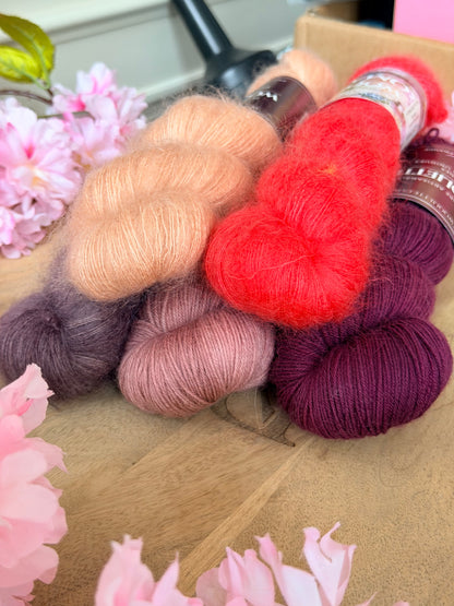 Écheveaux laine Wooliette combo Pixel palette de roses pour châle Stephen West