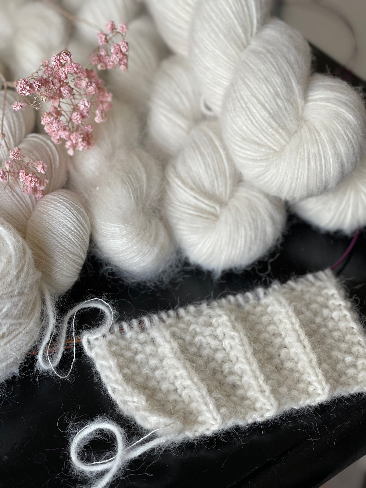Laine Annabelle DK bébé alpaga nylon écrue Neige non teinte Wooliette