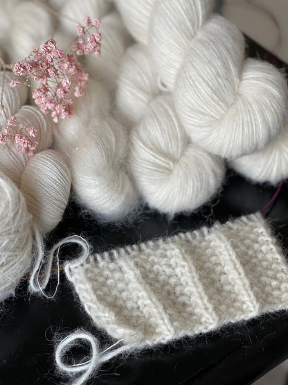 Laine Annabelle DK bébé alpaga nylon écrue Neige non teinte Wooliette