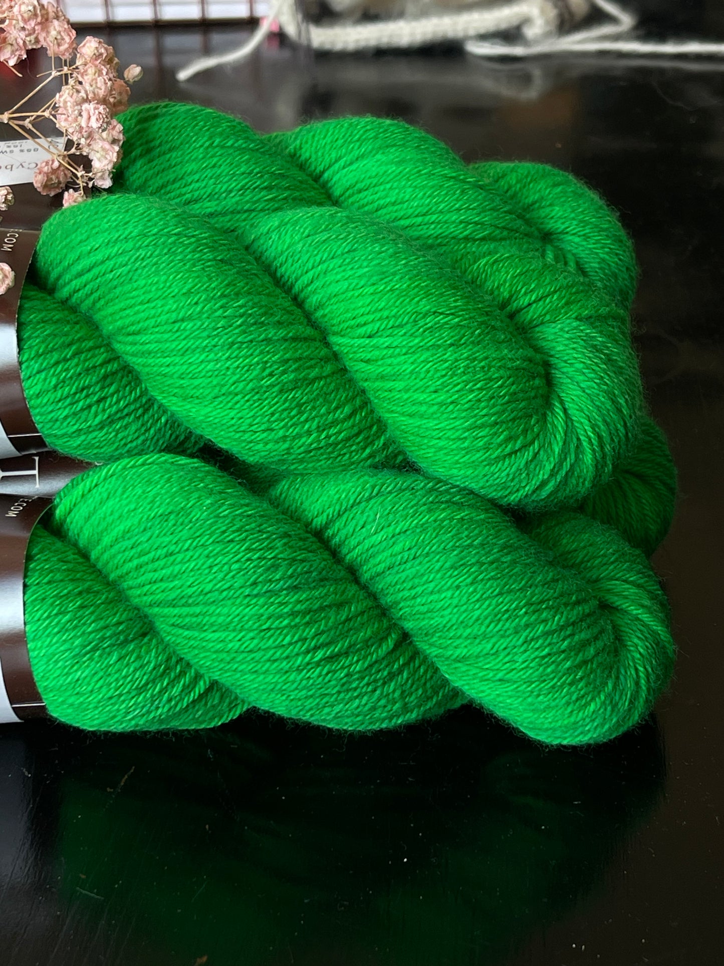 Écheveau laine mérinos cachemire nylon DK Verde 100g 212m vert vif prairie Wooliette