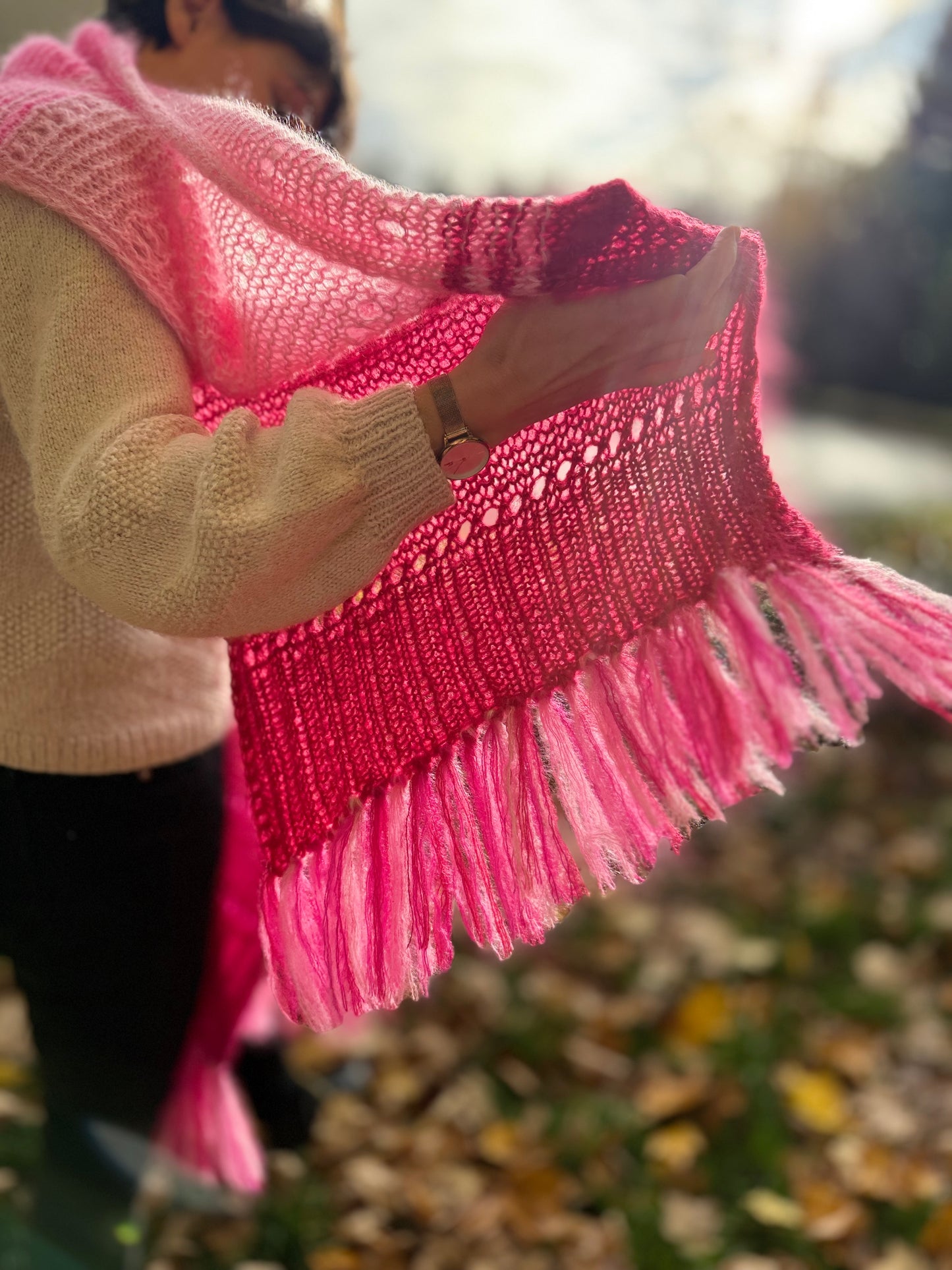 Patron Tricot Étole Camélia PDF - Wooliette