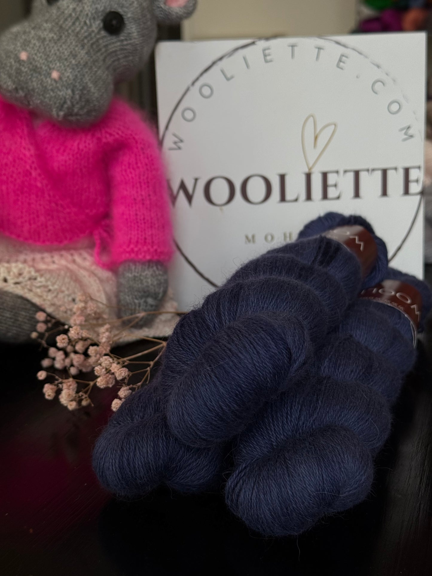 Écheveau laine alpaga soie cachemire fingering Hortensia 100g 400m bleu lavande pervenche Wooliette
