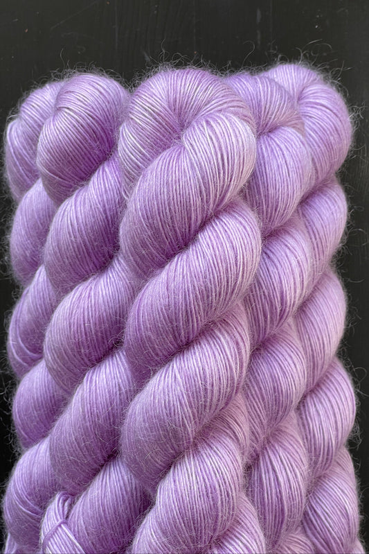 Laine Bellezza Romantica mérinos kid mohair Lison lilas rosé teinte main Wooliette