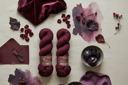 Laine à chaussettes artisanale bordeaux mérinos nylon fingering France Wooliette