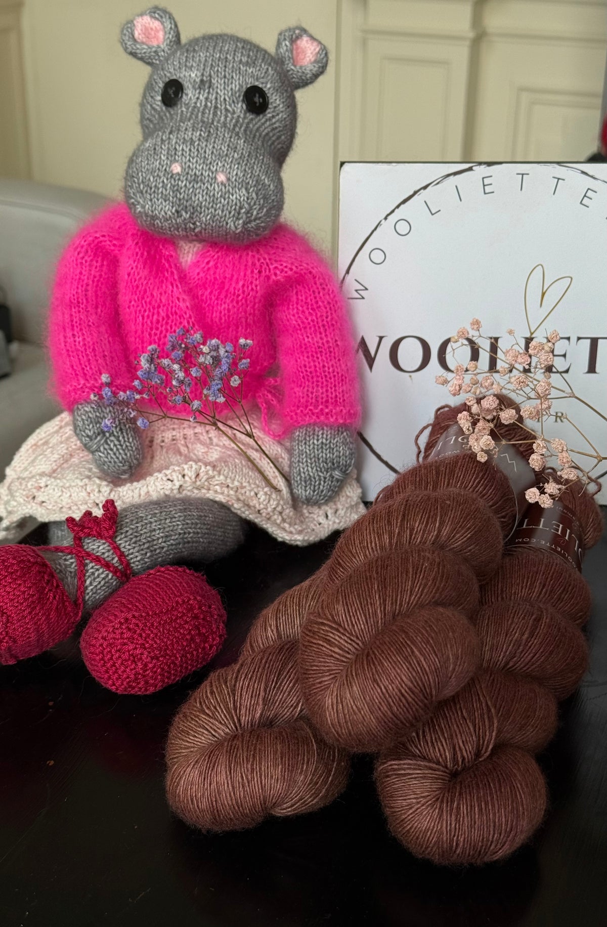 Écheveau laine mérinos soie et yak fingering Brume de Châtaigne 120g 480m brun cannelle Wooliette