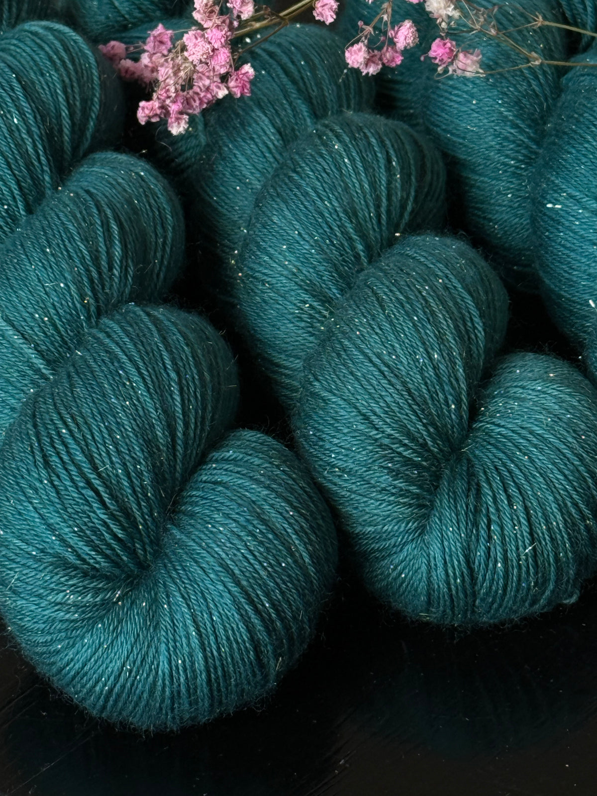 Laine Bimba Fingering mérinos nylon Stellina Brocéliande bleu canard teinte main Wooliette