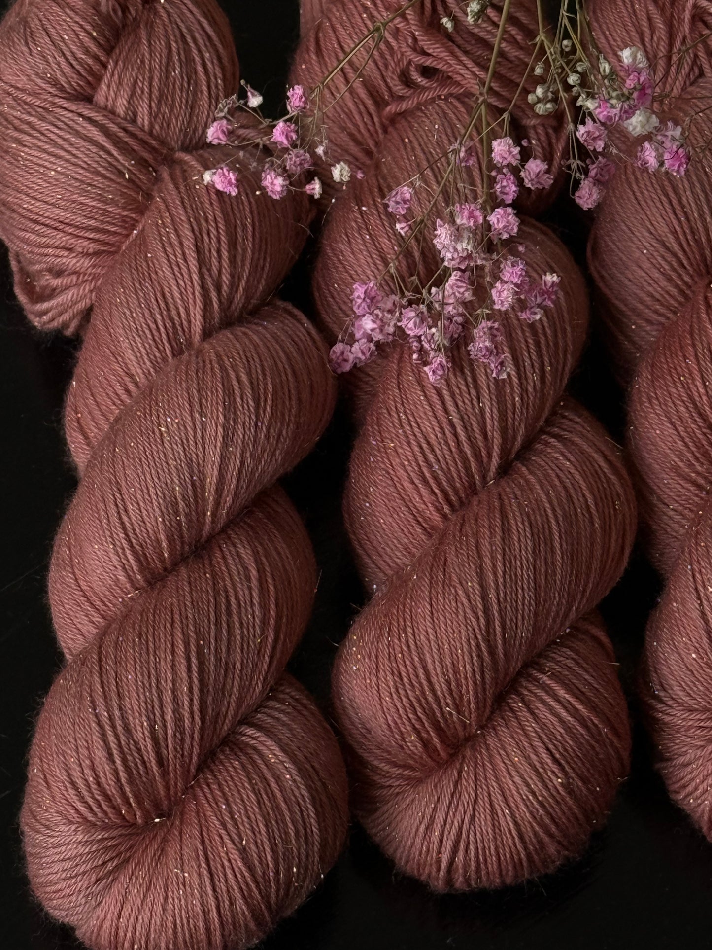 Laine à chaussettes pailletée marron roux mérinos nylon fingering France Wooliette