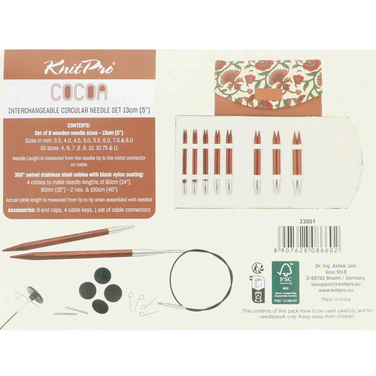 KnitPro Cocoa  Kit d'aiguilles interchangeables 13 cm