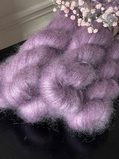 Écheveaux laine mohair soie Doucette Romantica Tison 50g 420m orange rouge profond Wooliette