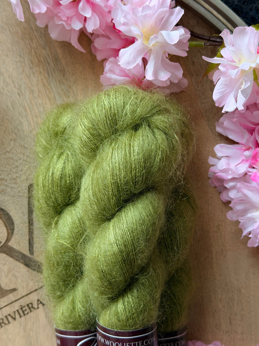 Laine artisanale Doucette Kid Mohair & Soie Pistacchio