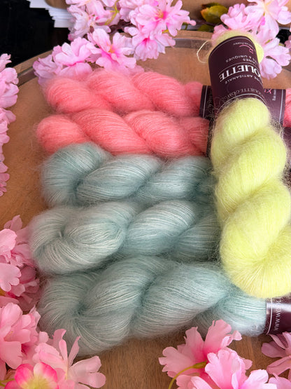 Combo Pull Ceallaigh Sweater (Spring Time) - Mohair Soie Doucette