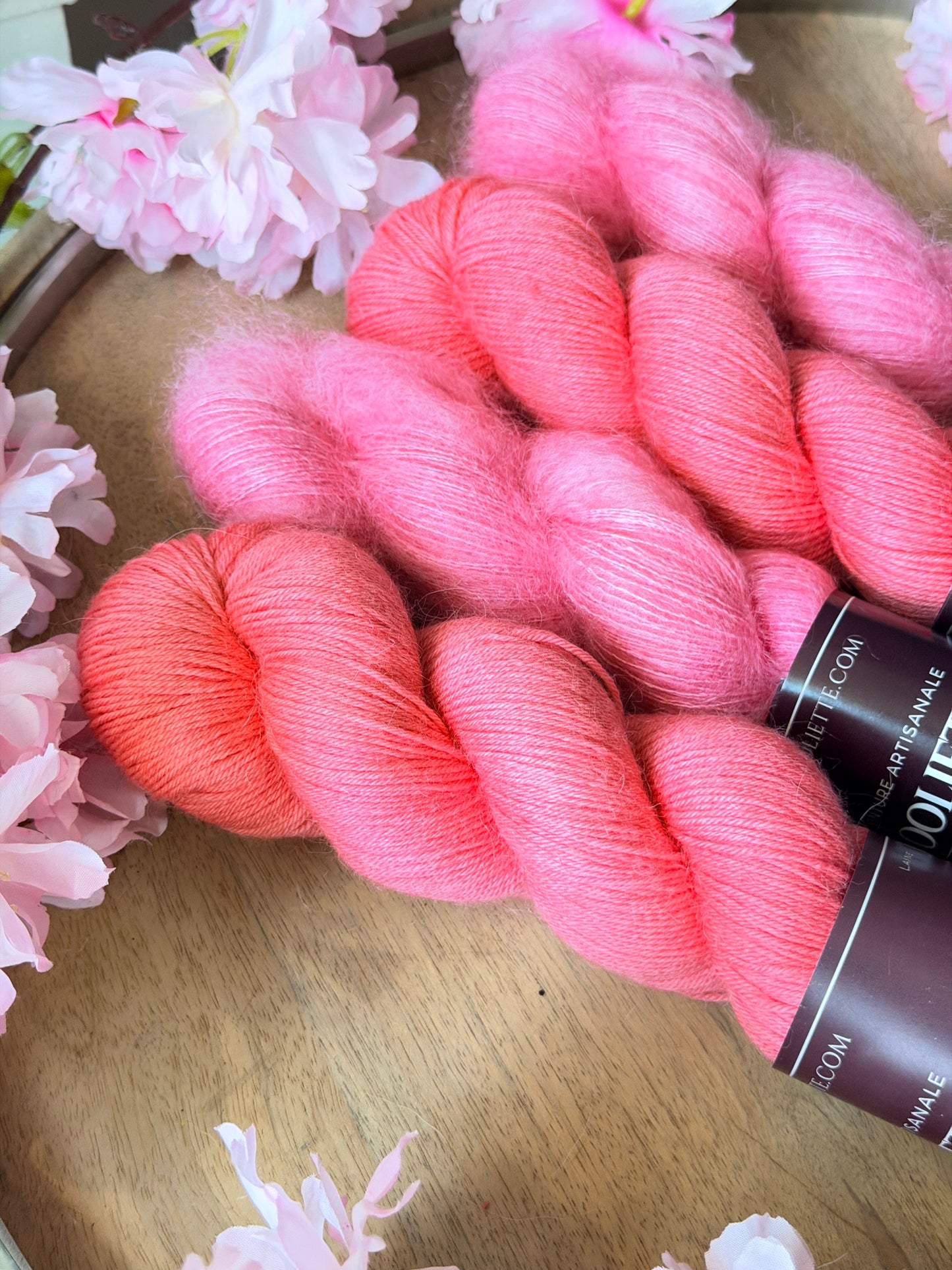 Combo Quartet lace & fingering Pink Flowers Bloom + patron gratuit