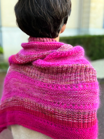 patron tricot chale ornella avec laines wooliette