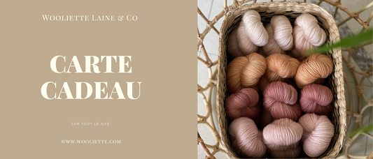 Carte cadeau Wooliette, laine artisanale haut de gamme teinte en France