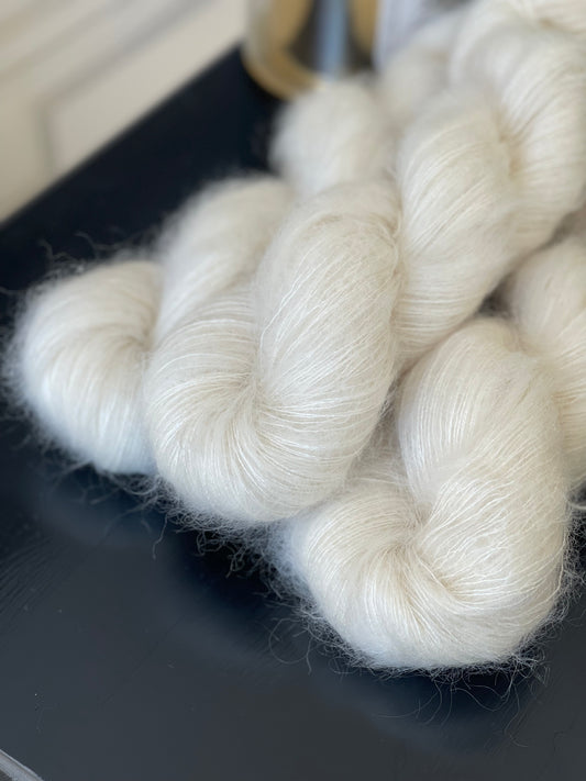 Doucette Kid Mohair & Soie Wooliette Neige