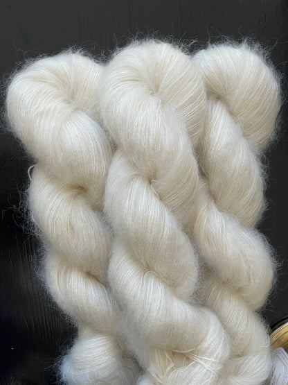 Doucette Kid Mohair & Soie Wooliette Neige